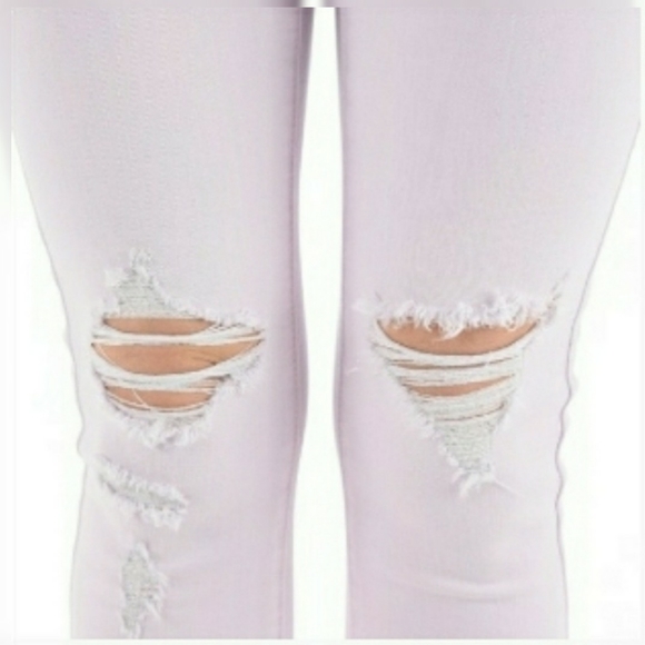 KanCan Lavender Distressed Skinnies - Picture 2 of 4
